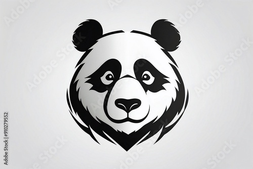 Minimalist Panda Logo on White Background