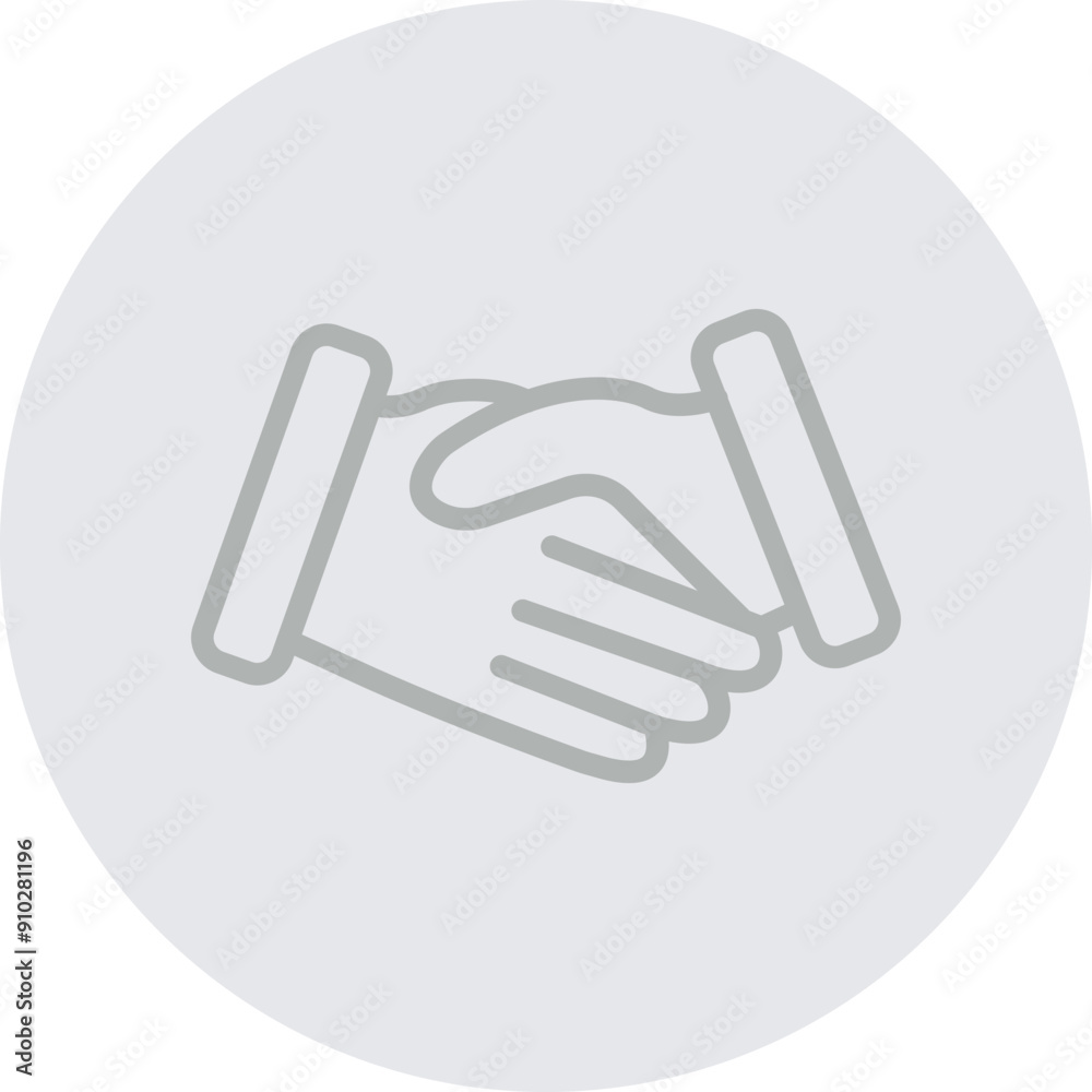 Handshake Vector Line Grey Circle Grey Handshake Vector Line Grey Circle Grey