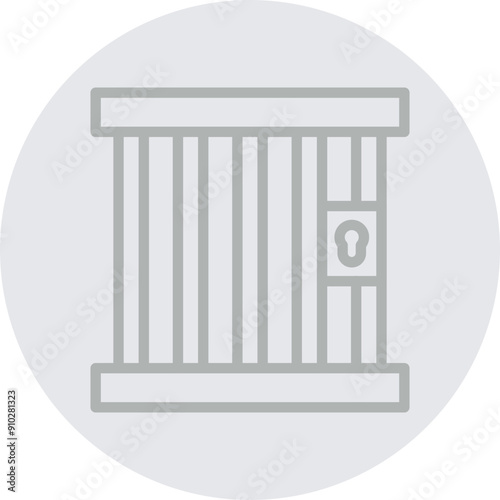 Prison Vector Line Grey Circle Grey