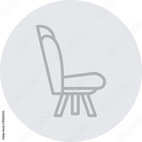 Seat Vector Line Grey Circle Grey