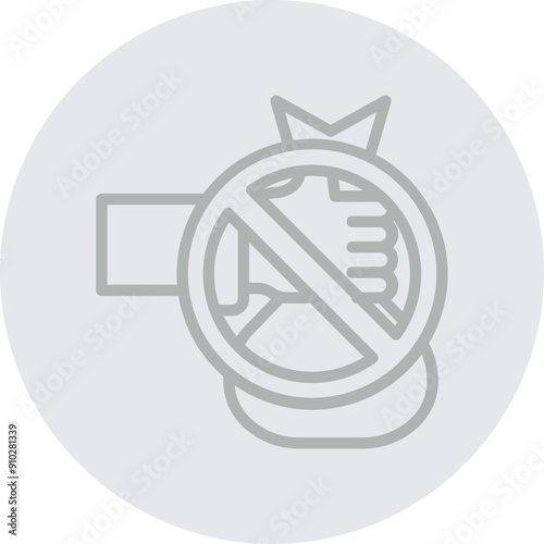 Stop Corruption Vector Line Grey Circle Grey