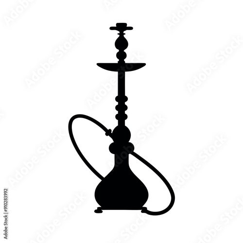 a Hookah icon vector silhouette black color silhouette isolated whtie background