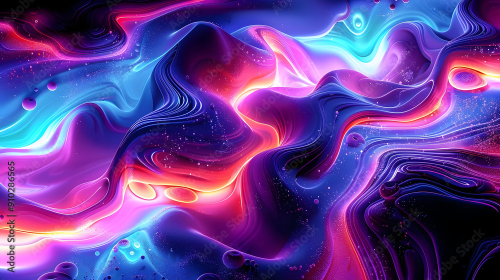 Abstract 3D Background with Wavy Lines and Glowing Colors Abstract 3D Background with Wavy Lines and Glowing Colors