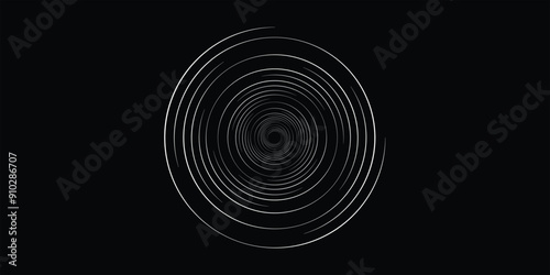 Spiral sound wave rhythm line dynamic abstract vector background