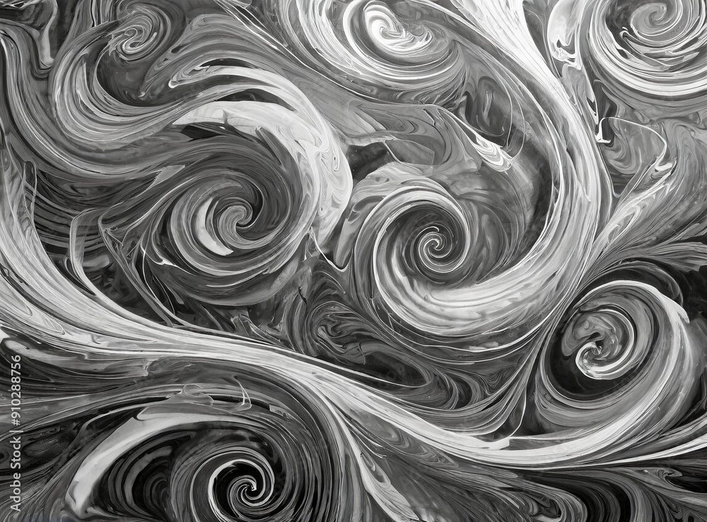 Abstract Monochrome Swirls and Waves Design Abstract Monochrome Swirls and Waves Design