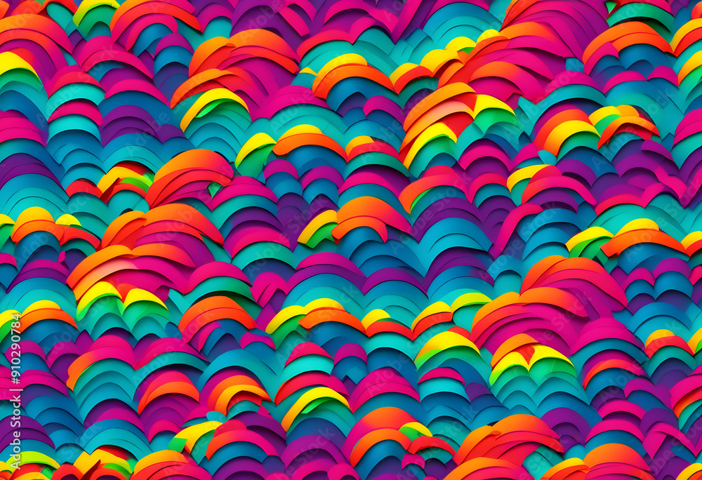 A vibrant, colorful abstract pattern. The design features smooth curves and a dynamic flow of colors, creates a sense of depth and movement, ideal for backgrounds or artistic projects. A vibrant, colorful abstract pattern. The design features smooth curves and a dynamic flow of colors, creates a sense of depth and movement, ideal for backgrounds or artistic projects.
