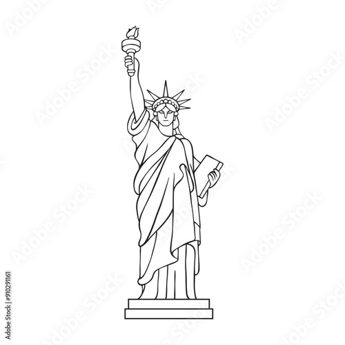 Liberty statue logo icon vector