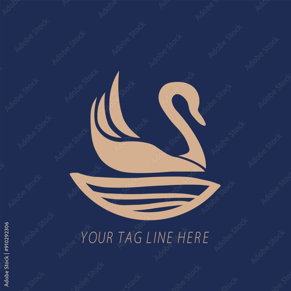 Naklejka premium swan logo with swan image