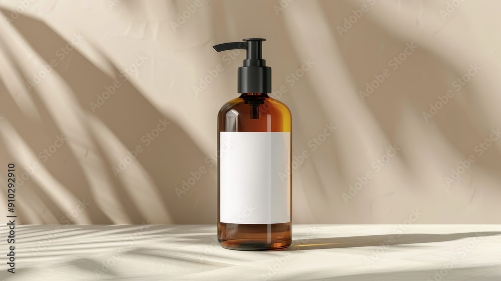custom made wallpaper toronto digitalAmber bottle with pump dispenser on white background. Minimalist amber bottle with pump dispenser on a white background, ideal for showcasing natural beauty and skincare products.