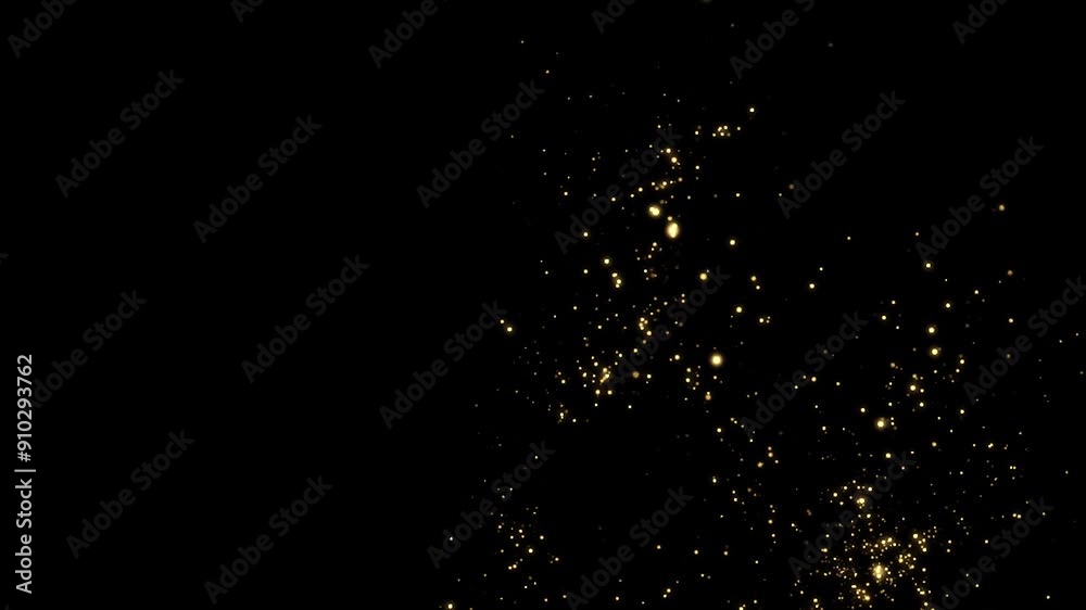 Gold dust particles fly in slow motion in the air lingering slowly. Dust Particles Background Bokeh Lights Background on Black Background 4k Footage Snow Particles Background. Gold dust particles fly in slow motion in the air lingering slowly. Dust Particles Background Bokeh Lights Background on Black Background 4k Footage Snow Particles Background.