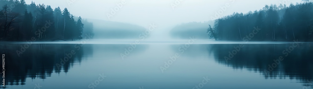 Eerie mist over dark lake, macabre reflections, otherworldly glow, unsettling and mysterious Eerie mist over dark lake, macabre reflections, otherworldly glow, unsettling and mysterious