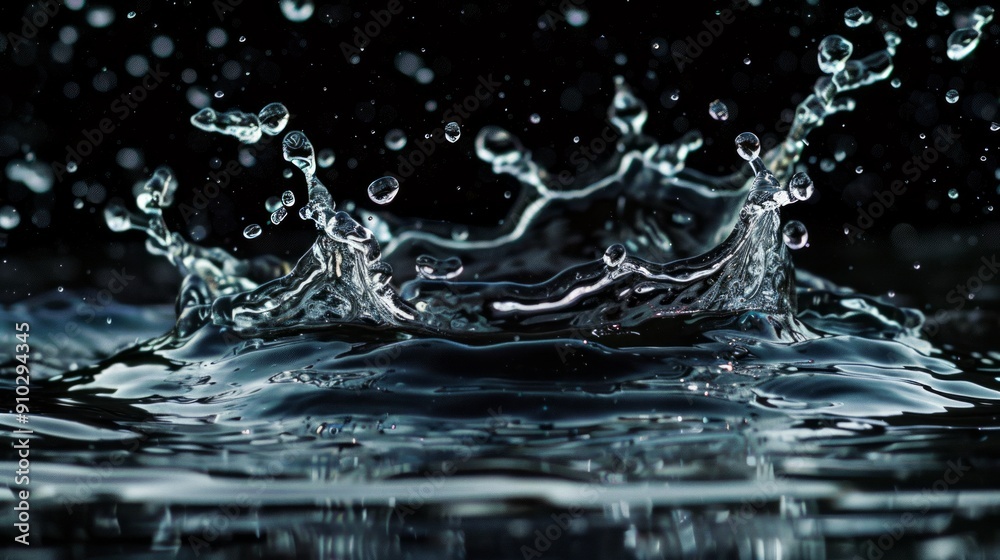 Water Droplet Splash with Abstract Design Water Droplet Splash with Abstract Design