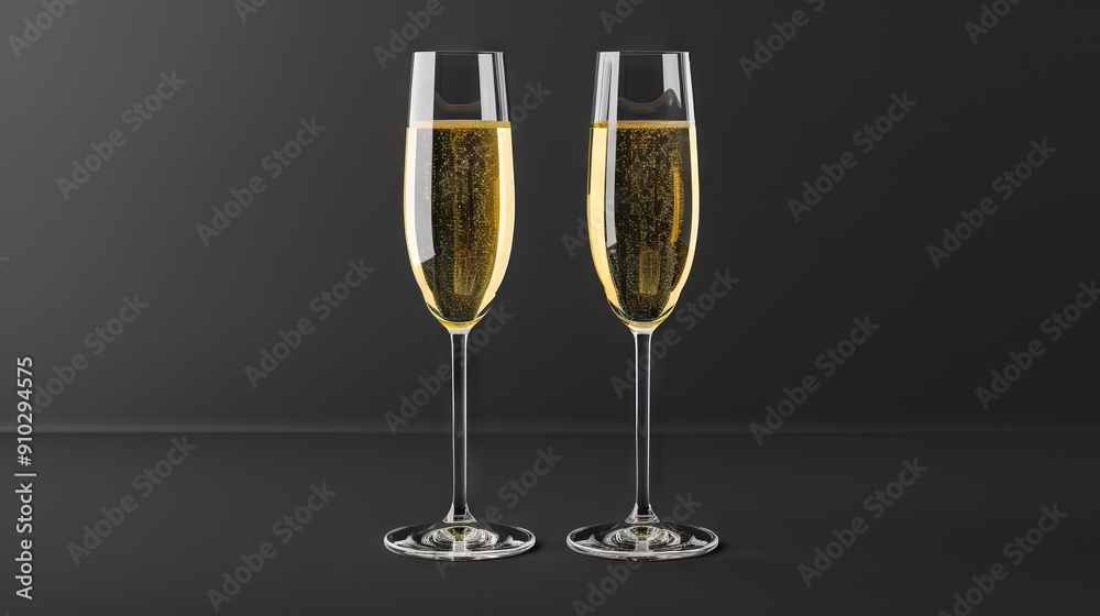 Two champagne flutes filled with sparkling wine. Two elegant champagne flutes filled to the brim with golden sparkling wine, perfect for a special occasion or celebration. Two champagne flutes filled with sparkling wine. Two elegant champagne flutes filled to the brim with golden sparkling wine, perfect for a special occasion or celebration.