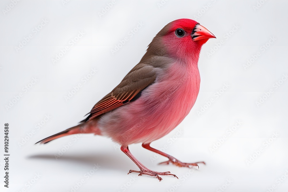 African firefinch bird on white background, Ai Generated