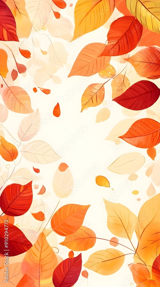 Fototapeta premium Vibrant Autumn Foliage Backdrop with Rustic Floral Textures and Patterns