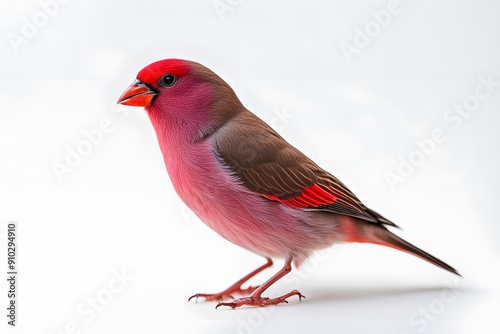 African firefinch bird on white background, Ai Generated photo