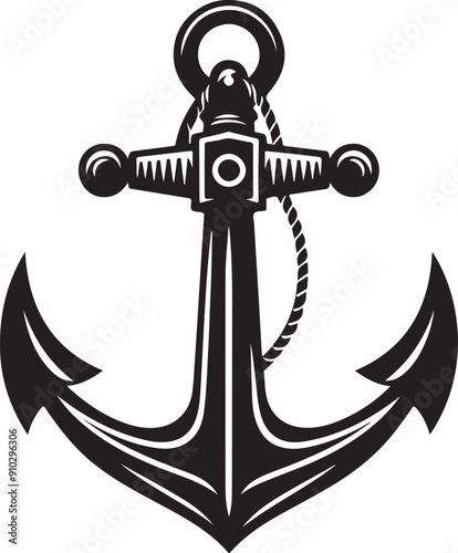 Anchor black silhouette vector illustration