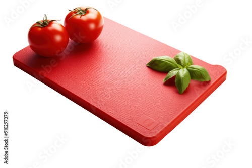 professional-grade cutting board made from durable, high-density polyethylene, with a non-slip surface and a textured grip. Isolated on white background photo