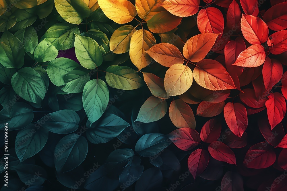 Autumn leaves, gradient from green to vibrant red, background, mobile wallpaper, mobile screen wallpaper, mobile phone wallpaper Autumn leaves, gradient from green to vibrant red, background, mobile wallpaper, mobile screen wallpaper, mobile phone wallpaper