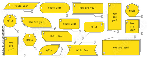 Quote digital frames collection in yellow