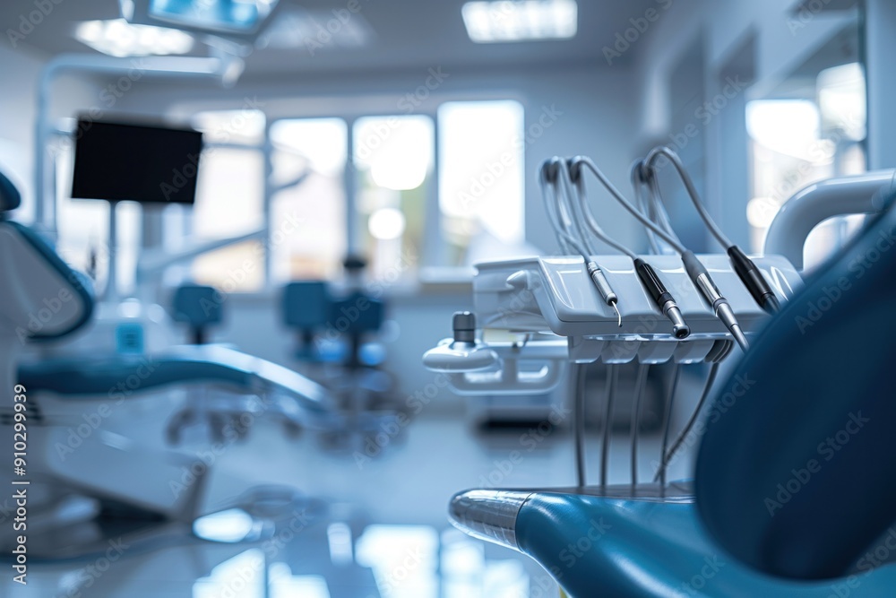 Dental tools and equipment in the dentist office background Dental tools and equipment in the dentist office background