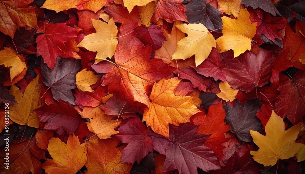 Vibrant Autumn Leaves in Various Shades of Red, Orange, and Yellow Creating a Colorful Fall Background Vibrant Autumn Leaves in Various Shades of Red, Orange, and Yellow Creating a Colorful Fall Background
