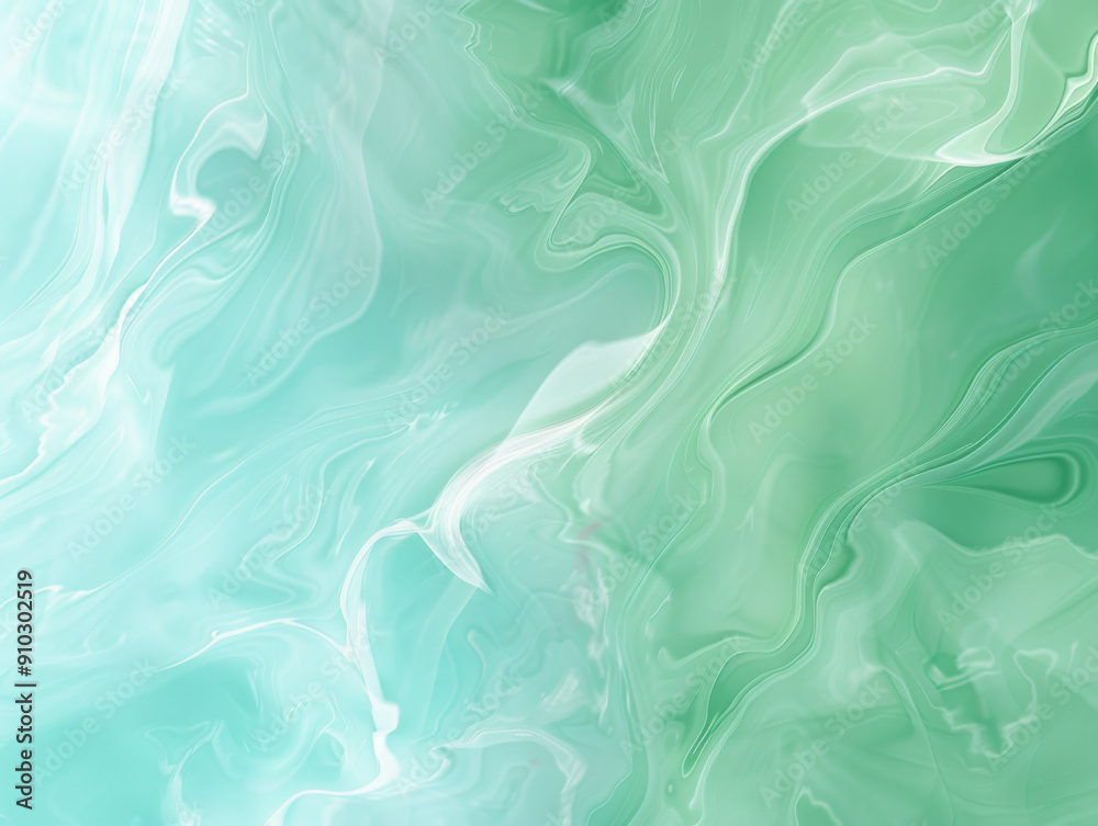 Obraz premium Bright Green and Teal Flowing, Generative AI Illustration