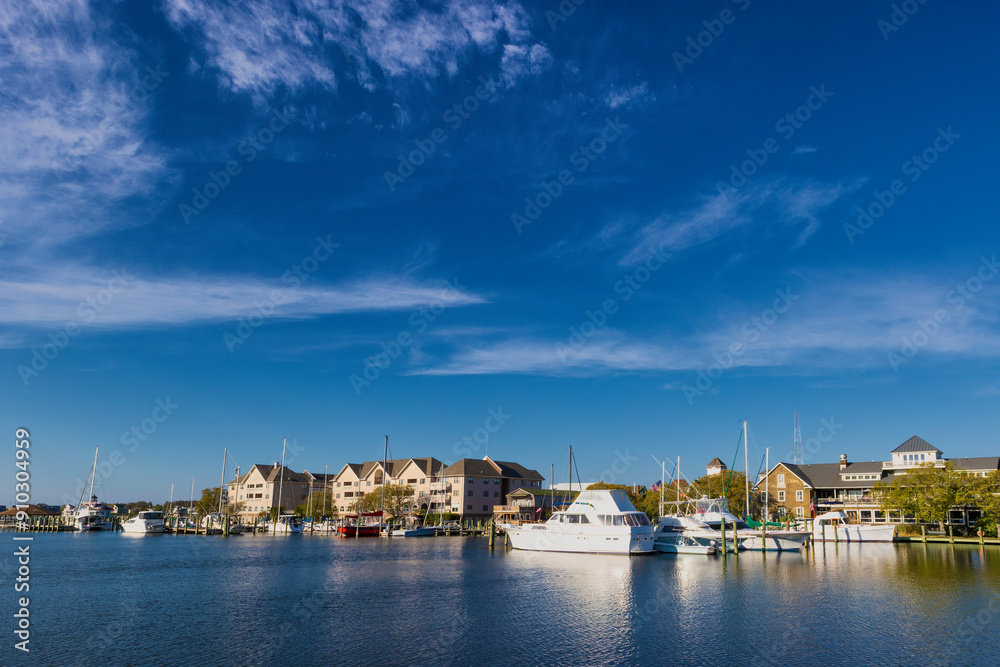 Manteo on Roanoke Island in Outer Banks, North Carolina, USA Manteo on Roanoke Island in Outer Banks, North Carolina, USA