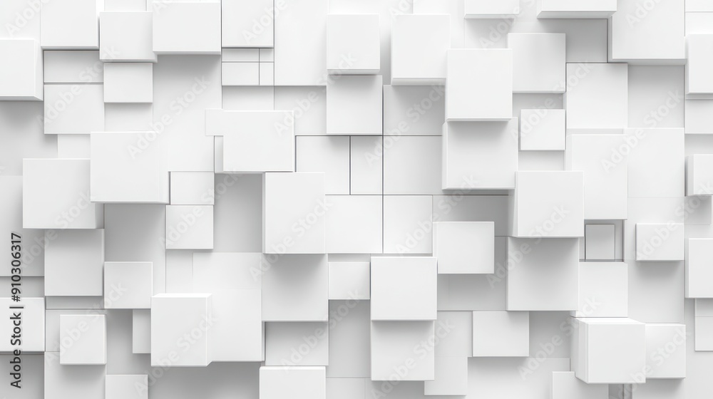 Abstract White Cube Wall Abstract White Cube Wall