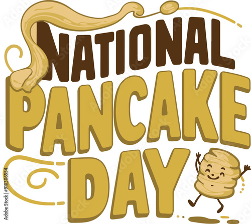 WebNational Pancake Day, pancake art, vector illustration,
