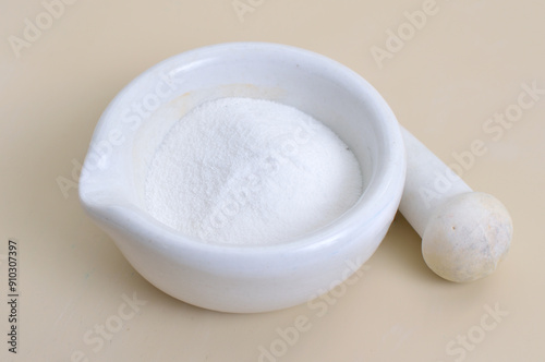 Fumaric acid is an organic compound with the formula HO2CCH-CHCO2H. photo