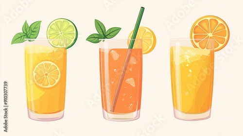 Juices design for summer concept