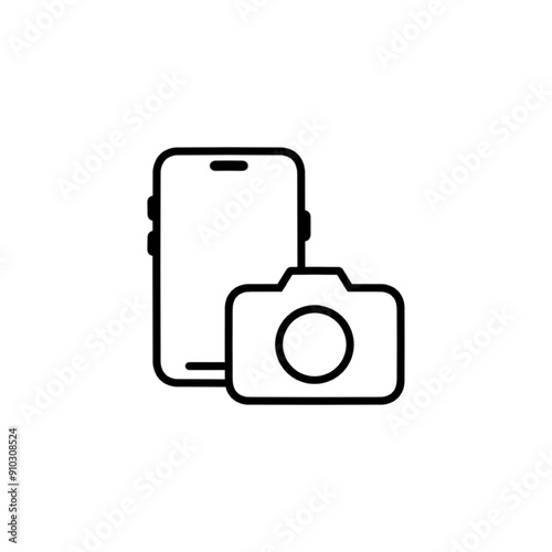 mobile camera, photo vector icon ilustration