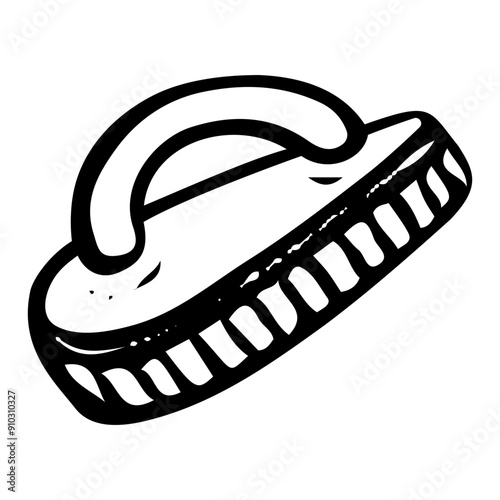 Cleaning brush hand drawn doodle. Washing things. Cleaning the house, kitchen. Laundry room. Vector outline line art illustration.