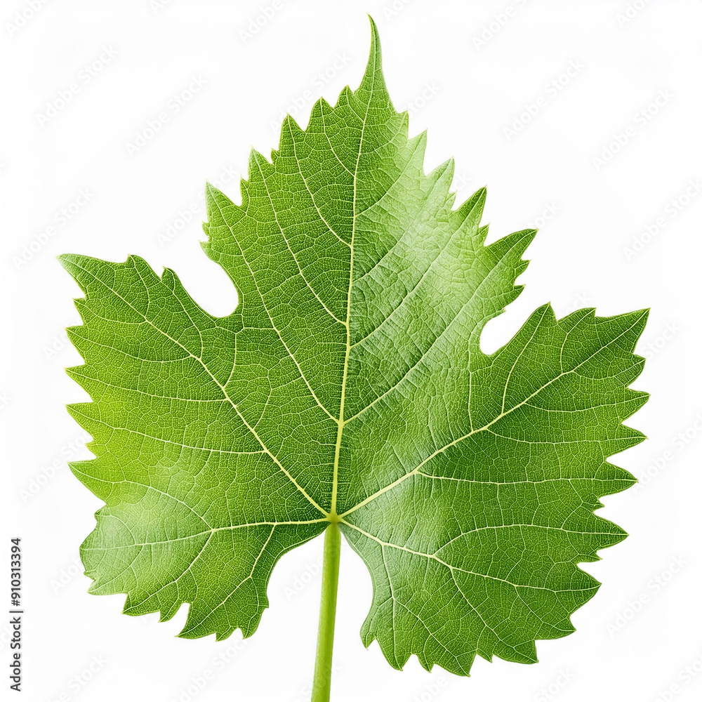 Close up fresh young vine leaf, grapevine isolated on white background Close up fresh young vine leaf, grapevine isolated on white background