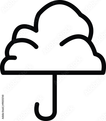 weather icon vector illustration, cloud icon design with umbrella style sky. eps format.