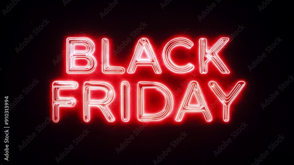 A glowing Black Friday neon sign in animated text, illuminated vividly on a dark backdrop. The retro design adds a striking and vibrant touch. Generative AI A glowing Black Friday neon sign in animated text, illuminated vividly on a dark backdrop. The retro design adds a striking and vibrant touch. Generative AI