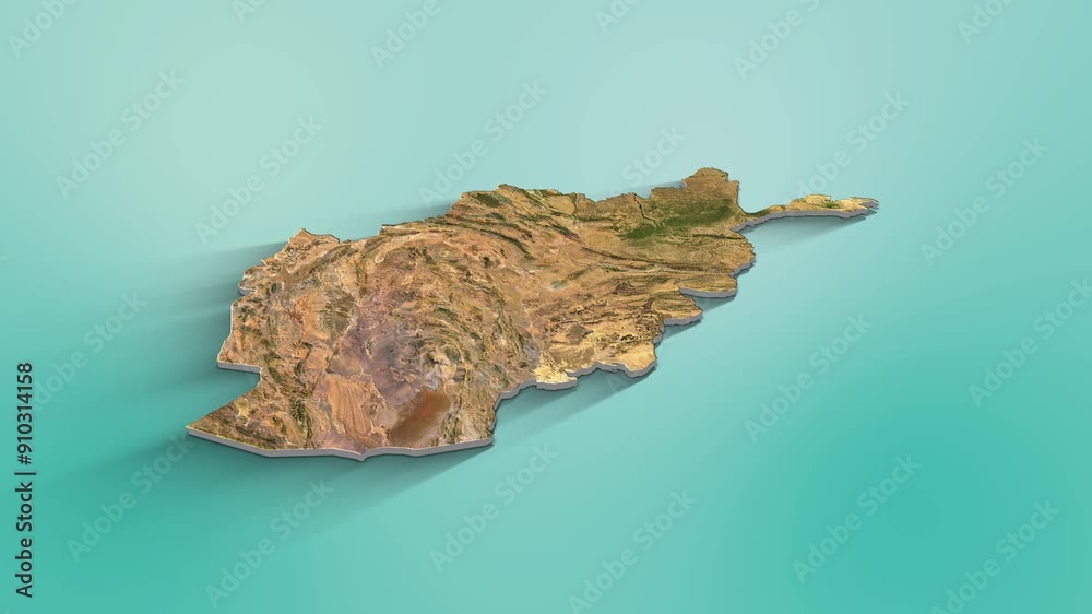 Afghanistan Map Animation 3d Animation Of Afghanistan Map Stock Video