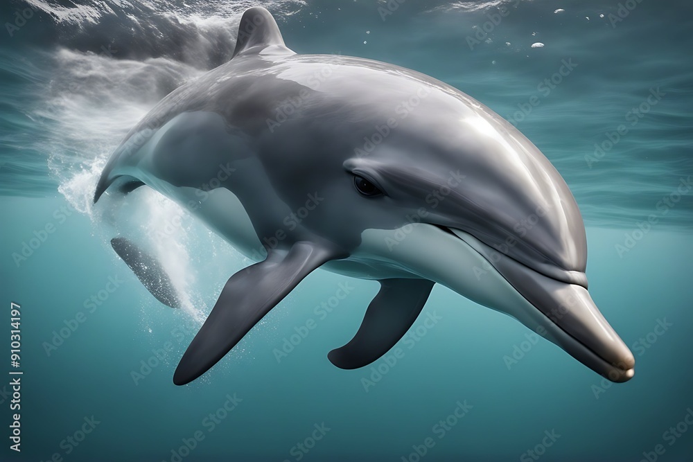 Naklejka premium grey white bottlenose dolphin background beautiful tropical natural nature beauty water park life pool swimming isolated marin sea ocean swim animal creature cute mammal wildlife wild playful jumping