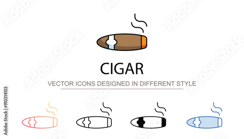 Cigar icon design with white background stock illustration