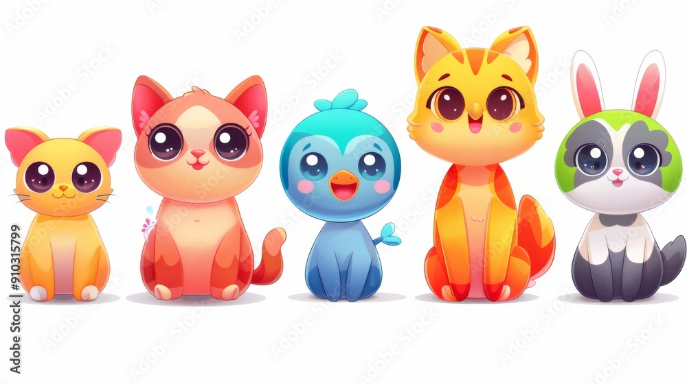 cute animals including a happy dog, a curious cat, a cheerful bird, a playful fish, and a cute bunny cute animals including a happy dog, a curious cat, a cheerful bird, a playful fish, and a cute bunny