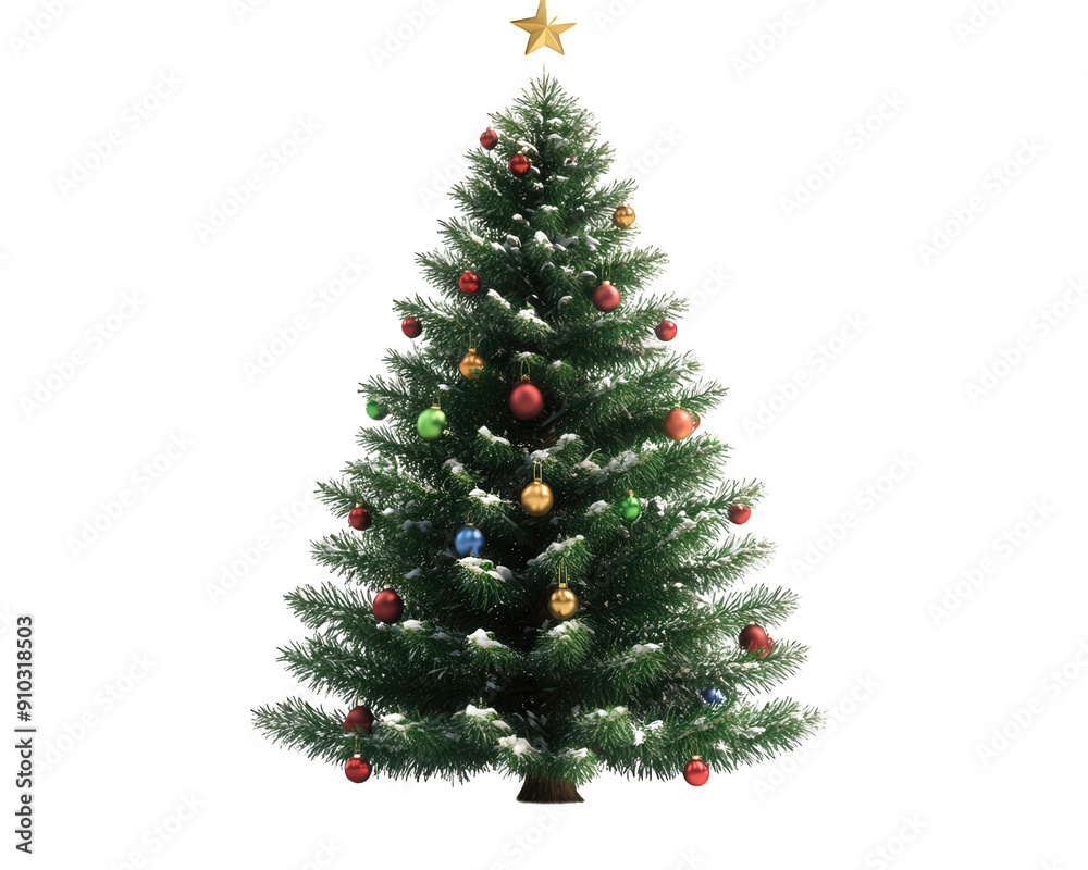 A Christmas tree isolated on white transparent background A Christmas tree isolated on white transparent background