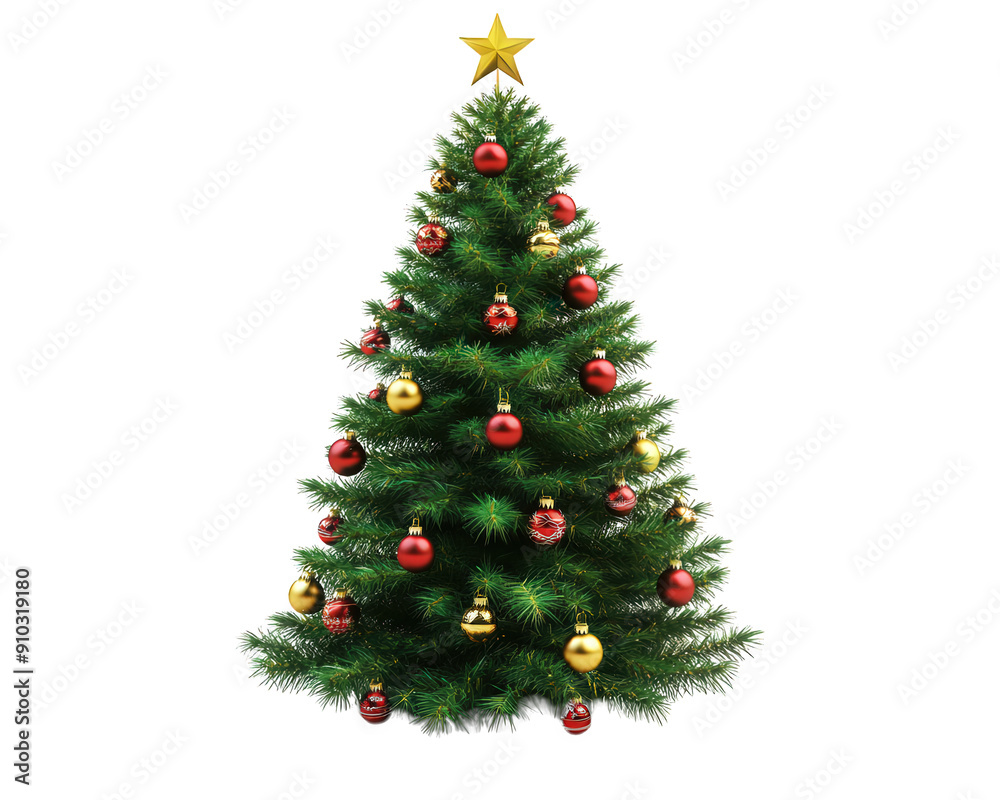 A Christmas tree isolated on white transparent background A Christmas tree isolated on white transparent background