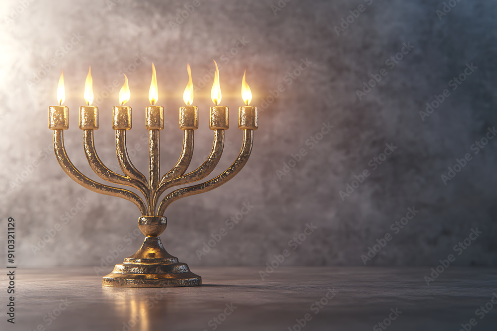 Concept of jewish holiday Hanukkah with menorah (traditional candelabra) and burning candles. Concept of jewish holiday Hanukkah with menorah (traditional candelabra) and burning candles.