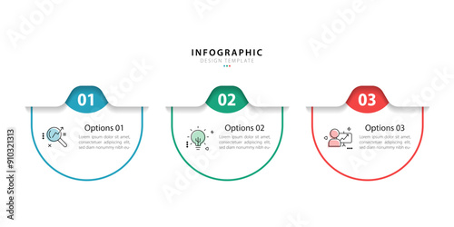 Business infographic template. 3 Step timeline journey. Process diagram, 3 options on white background, Infograph elements vector illustration.