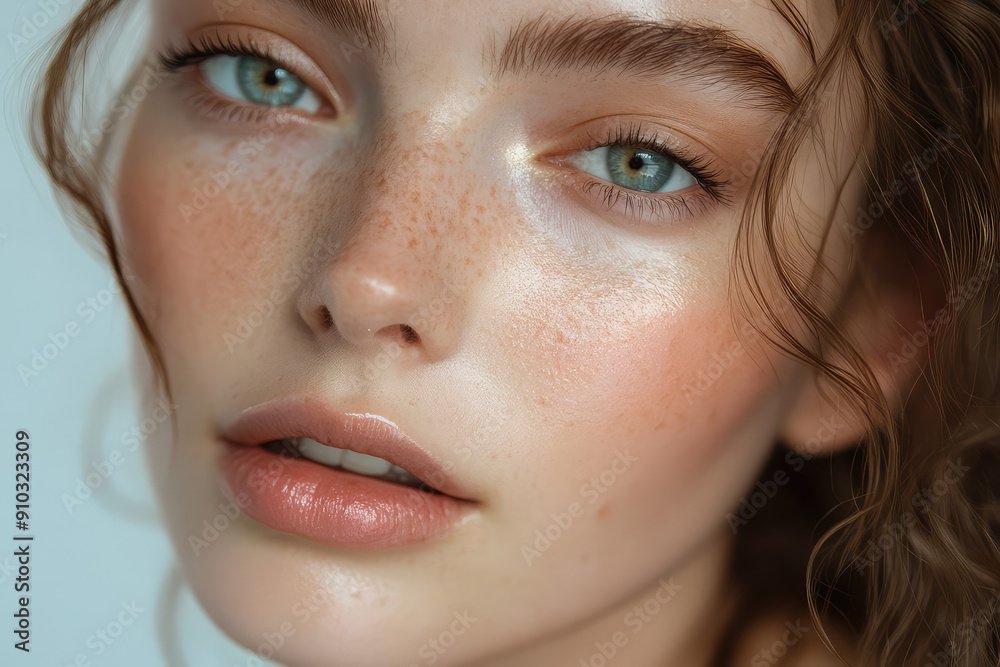 Enhancing Natural Beauty with Subtle Makeup and Soft Freckles Enhancing Natural Beauty with Subtle Makeup and Soft Freckles