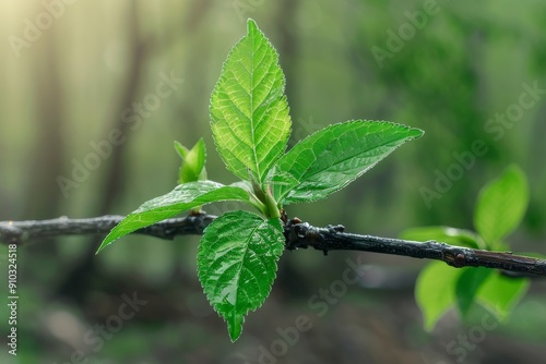 Close-up of raindrops on leaves.
. Beautiful simple AI generated image in 4K, unique.