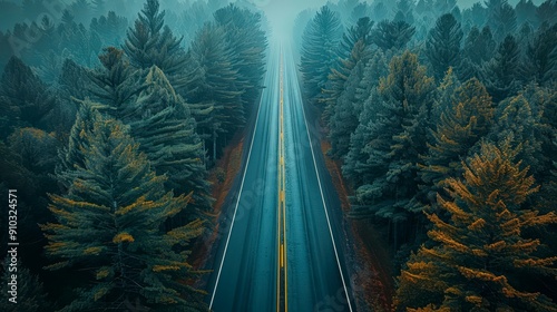 Road Through the Foggy Forest.