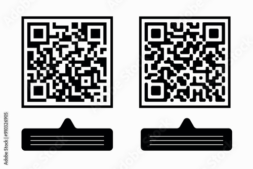 Vector illustration of QR code icon. Set of QR codes.