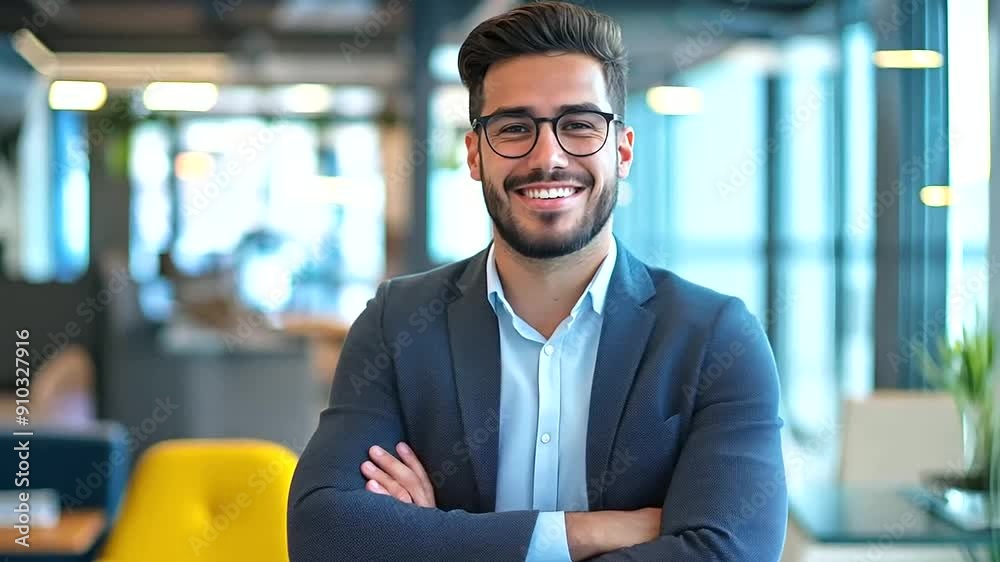 Young professional in a sleek, modern office environment Young professional in a sleek, modern office environment